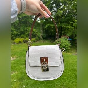 Steve Madden Brown and White Shoulder Bag with Modern Elegance